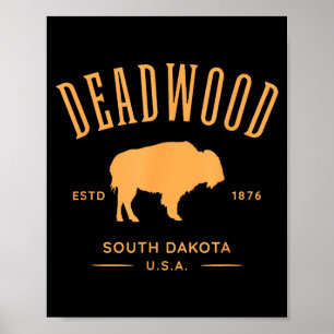 Poster Deadwood south dakota usa souvenir design bison