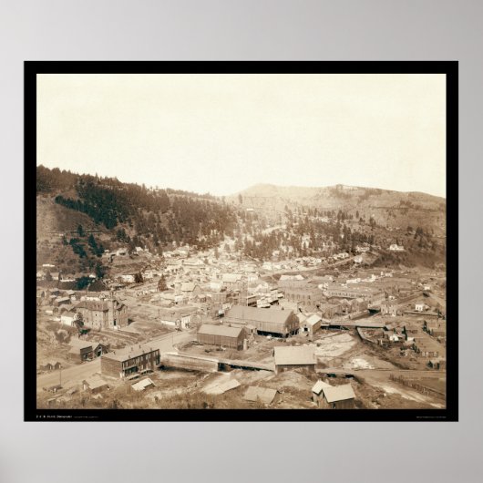 Poster Deadwood View from McGovern Hill SD 1888 (Devant)