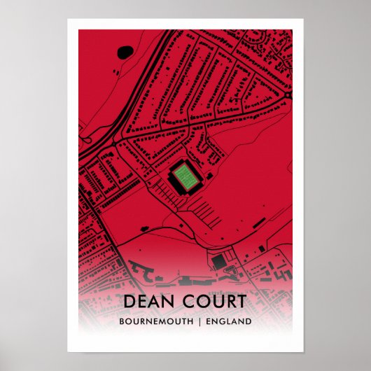 Poster Dean Court Stadium Map - Accueil AFC Bournemouth (Devant)