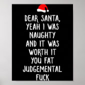 Poster Dear Santa Funny Inappropriate Christmas (Devant)