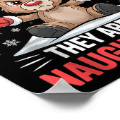 Poster Dear Santa Funny Naughty Ones Reindeer Christmas H (Coin)