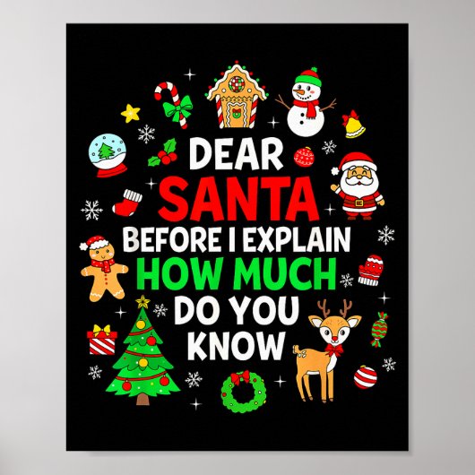 Poster Dear Santa I Can Explain Funny Christmas Matching (Devant)