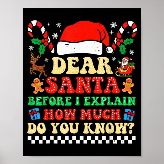 Poster Dear Santa I Can Explain Funny Christmas Xmas Squa (Devant)
