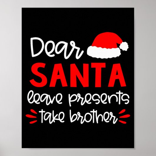 Poster Dear Santa Shirt Siblings Matching Family Christma (Devant)