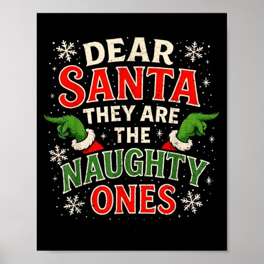 Poster Dear Santa They Are The Naughty Ones Christmas  (Devant)