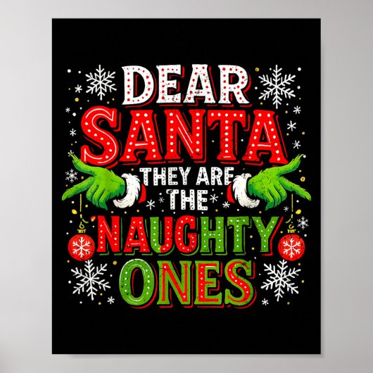 Poster Dear Santa They Are The Naughty Ones Christmas  (Devant)