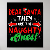 Poster Dear Santa They Naughty Ones Christmas Xmas Men Wo (Devant)