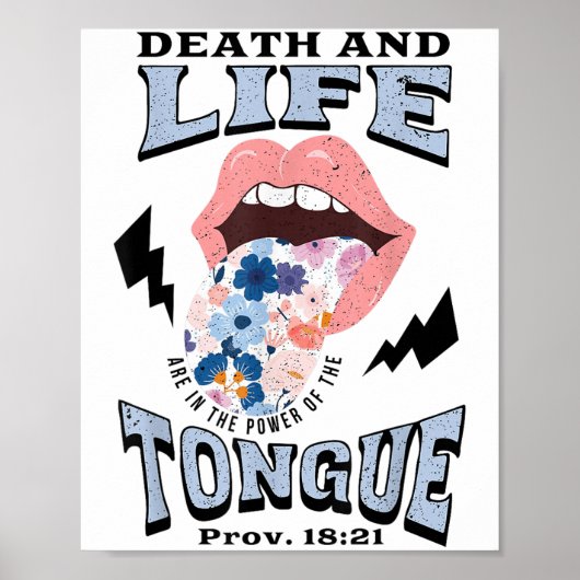 Poster Death And Life Tongue Christian  (Devant)