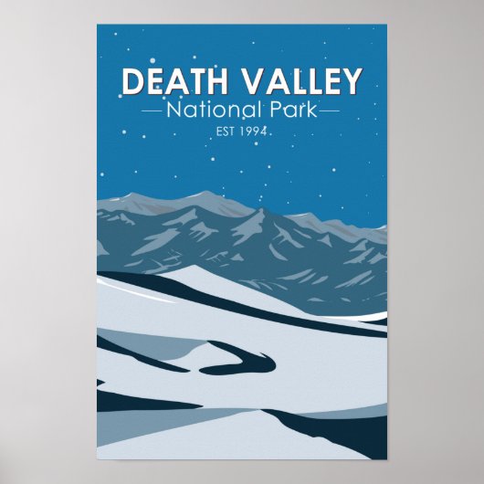 Poster Death Valley National Park Night Sky Vintage (Devant)