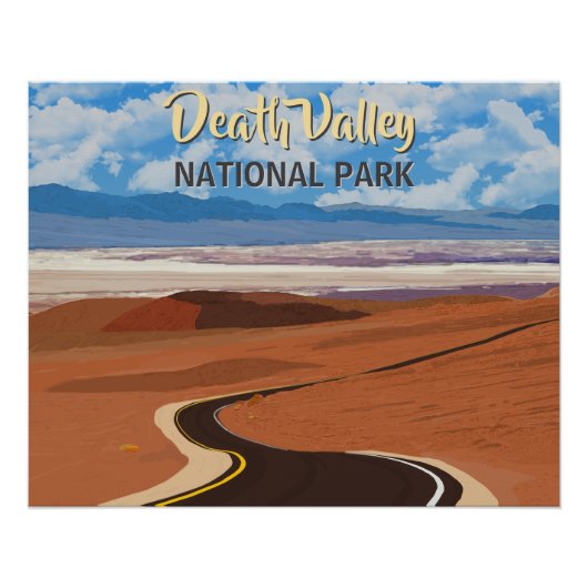 Poster Death Valley Painted vintage (Devant)