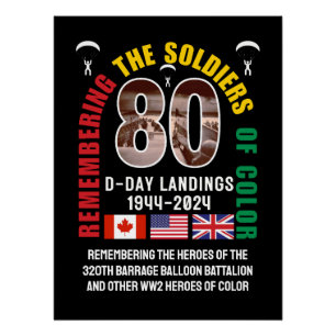 Poster DÉBARQUEMENTS DU JOUR J 80e anniversaire Soldats d