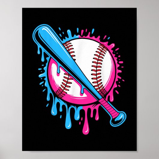 Poster Débit De Baseball Pour Garçons Ice Cream Drip Jeun (Devant)