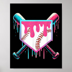 Poster Débit De Baseball Pour Garçons Ice Cream Drip Jeun
