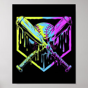 Poster Débit De Baseball Pour Garçons Ice Cream Drip Jeun