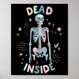 Poster Debout dans le squelette Décontracté Halloween fem