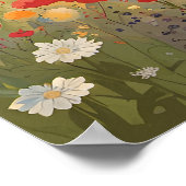 Poster Debout dans un champ de fleurs sauvages d'été Impr (Coin)