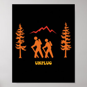 Poster Débrancher Randonnée Camping Outdoor Nature Aventu
