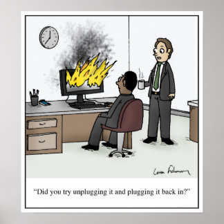 Poster Débranchez et rebranchez-le dans le dessin animé