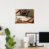 Poster DÉBUT DE MOINS DE 20 $ - Compas et Carré T (Bureau à domicile)