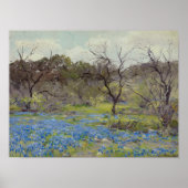 Poster Début de printemps—Bluebonnets et Mesquite (Devant)