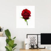 Poster DÉBUT MOINS DE 20 $ - Élégant Rosebud rouge (Bureau à domicile)