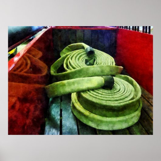 Poster DÉBUT MOINS DE 20 $ - Tuyaux d'incendie enroulés (Devant)