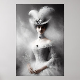 Poster Débutante victorienne en élégance blanche