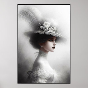 Poster Débutante victorienne en élégance blanche