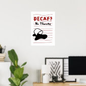 Poster Decaf No Thanks — Sassy Coffee Quote Design (Bureau à domicile)