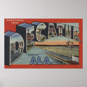 Poster Décatur, Alabama - Scènes de grandes lettres