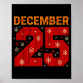 Poster December 25 Knit Style Christmas Day Snowflake (Devant)
