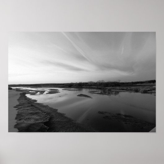 Poster Décembre Coucher de soleil sur la rivière Cimarron (Devant)