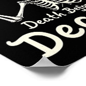 Poster Décès Avant Décaf Drôle Skeleton Coffee Lover Hal (Coin)