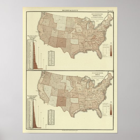 Poster Décès, coqueluche, rougeole (Devant)