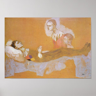 Poster Décès de l'arlequin par Pablo Picasso (1906)
