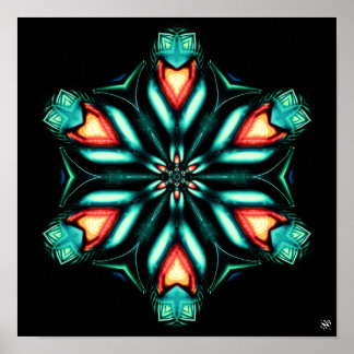 Poster Décès en fleurs v2 - pareidolia motif colorée
