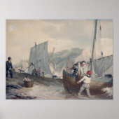 Poster Déchargement de bateaux de pêche (Devant)
