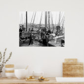 Poster Déchargement des huîtres (Cuisine)