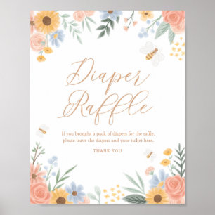 Poster Déchet Raffle Signal doux comme peut Baby shower