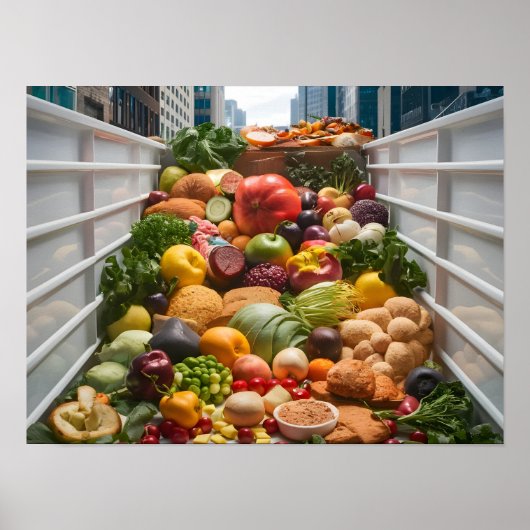 Poster Déchets alimentaires dans une décharge (Devant)
