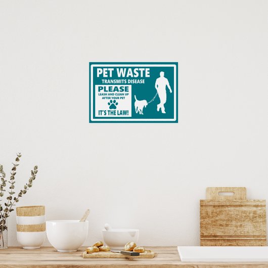 Poster DÉCHETS D'ANIMAUX - Avis de permission (Cuisine)