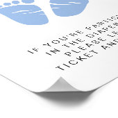 Poster Déchets de couches Raffle Déposer Pieds Bleus Bébé (Coin)