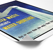 Poster Déchets D'Eau Signifie Pénurie D'Eau (Coin)
