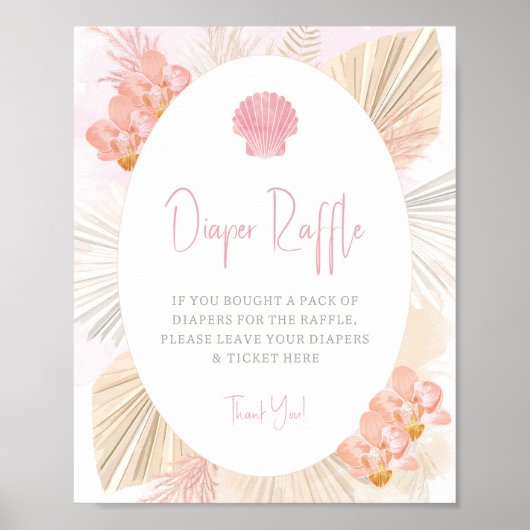 Poster Déchets Raffle Boho Baby Girl Baby shower (Devant)