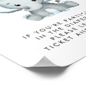 Poster Déchets Raffle Déposer Eléphant Baby Boy Douche (Coin)