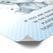 Poster Déchets Raffle Déposer Eléphant Baby Boy Douche (Coin)