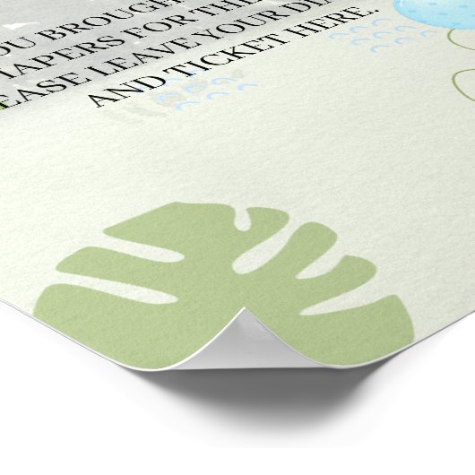 Poster Déchets Signe Dinosaure Bleu Bleu Balloon (Coin)