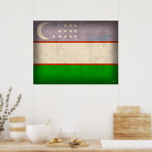 Poster déchiré du drapeau d'Ouzbékistan (Cuisine)