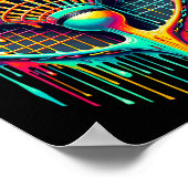 Poster Déchirer Paint Badminton Player Shuttle Racket (Coin)