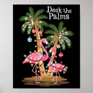 Poster Deck Le Flamant rose Palms Lumières Tropicales De